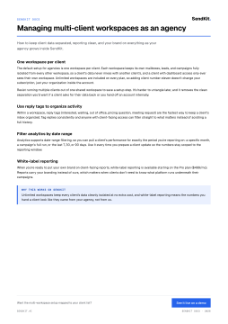 Preview of Managing multi-client workspaces as an agency
